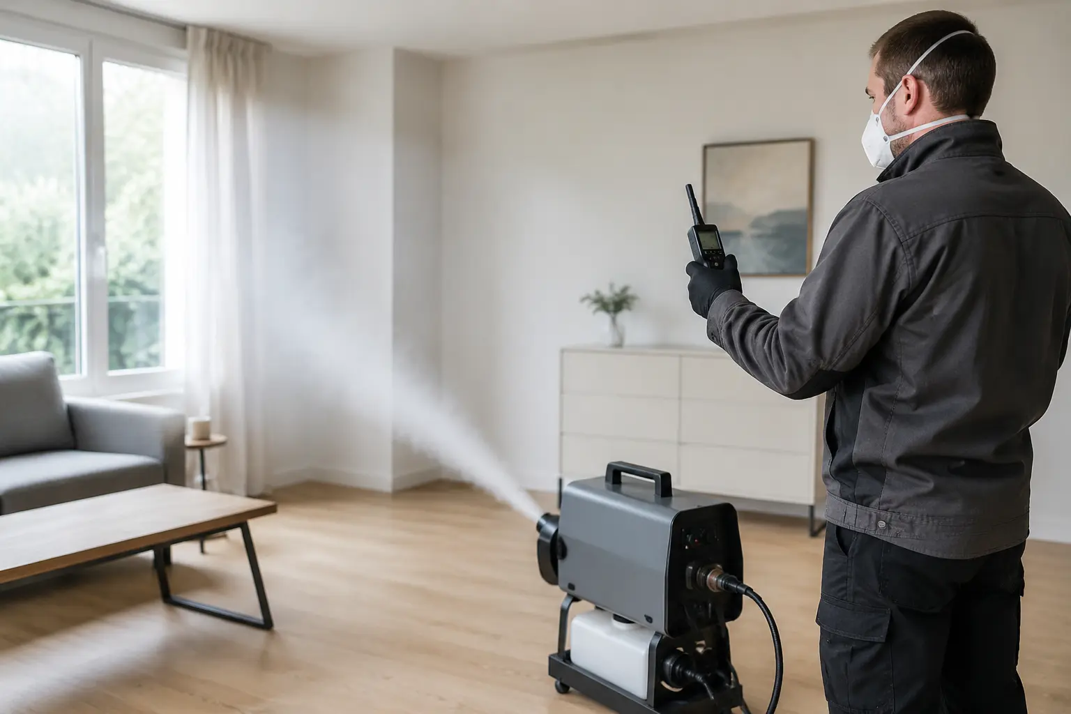 Recherche d’une source d’odeur : contrôle d’un siphon, d’un placard et d’une bouche de ventilation, absorbeur au charbon actif