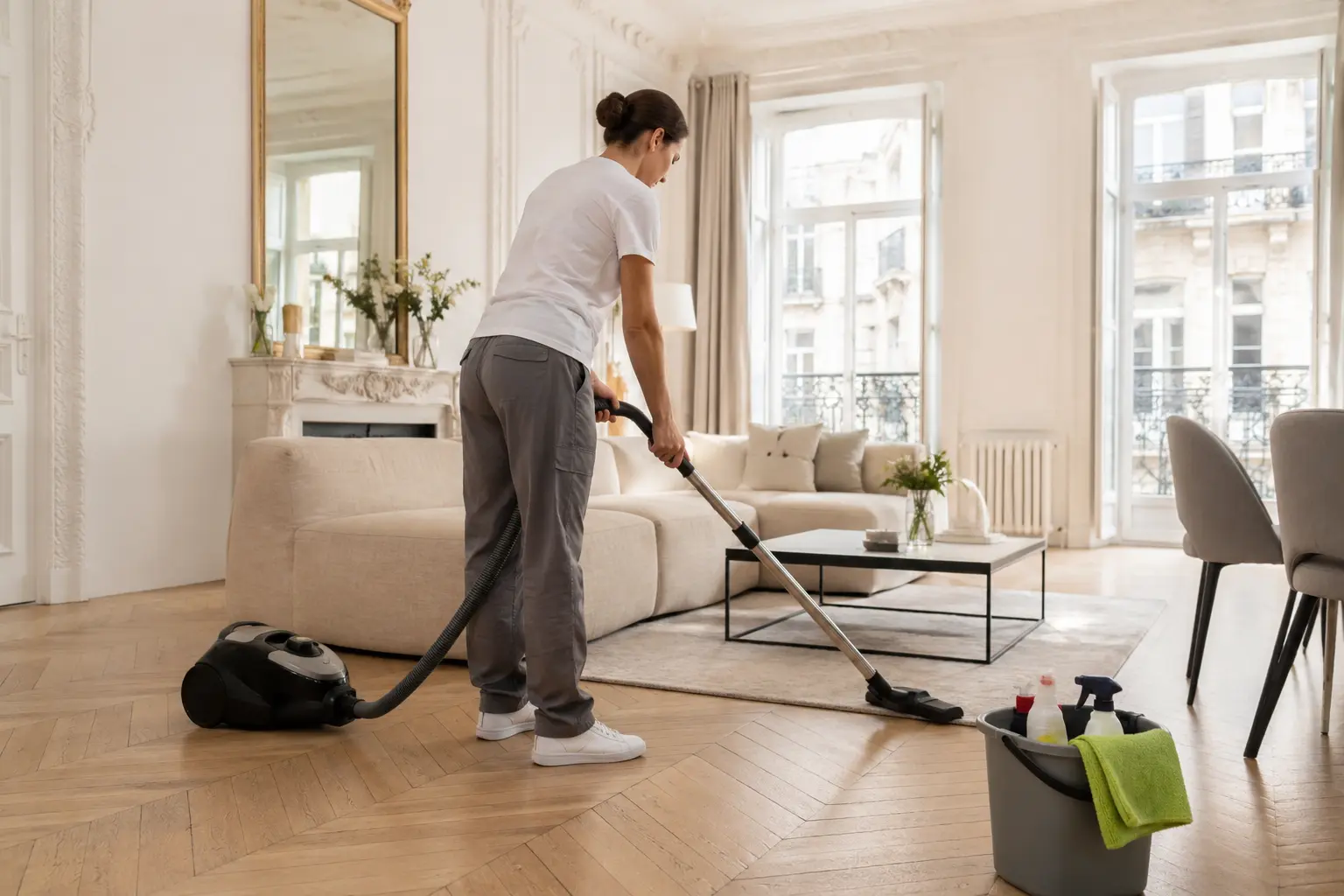 Intérieur remis en état, sols et surfaces nettoyés